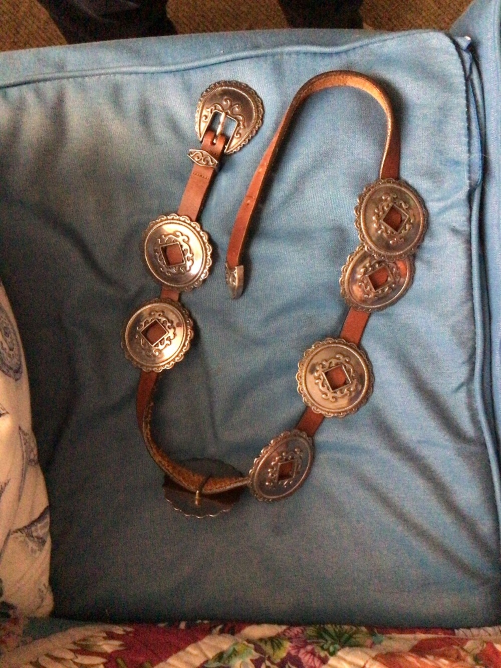 Brighton belt leather with conchas